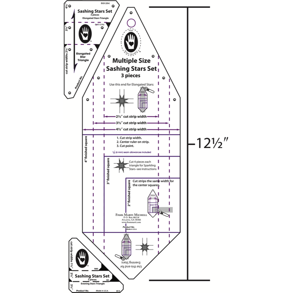 8114 - Sashing Star Set (3p), Marti Michell Rulers