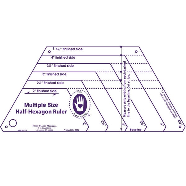 Multi-Size Half-Hexagon Ruler, Marti Michell