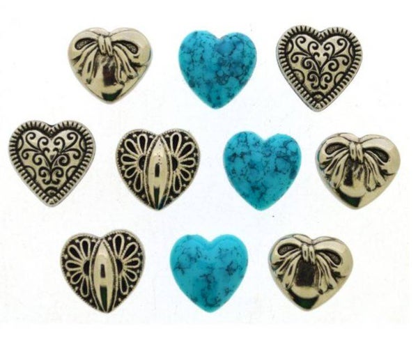 Knopen - Small Silver Hearts