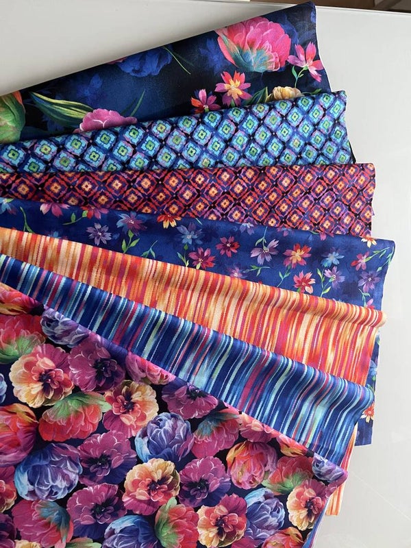 Quiltstof Luminous Blooms pakket