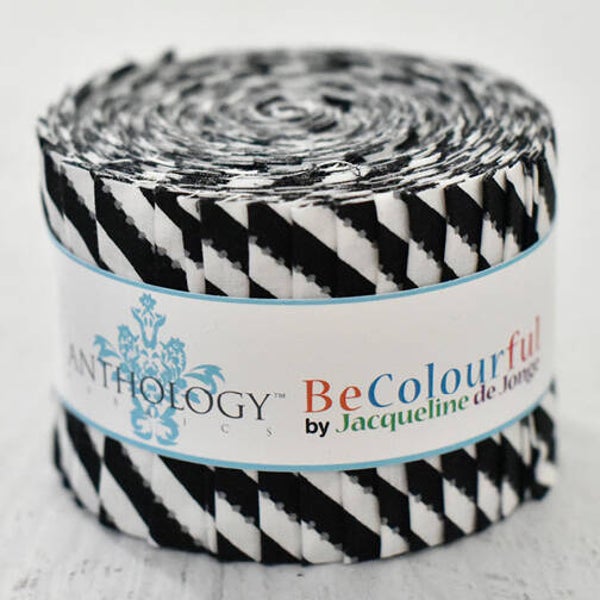 BECOLOURFUL - Magic Bias Stripe, BLACK - 2,5" Strip Rolls (26 plys)