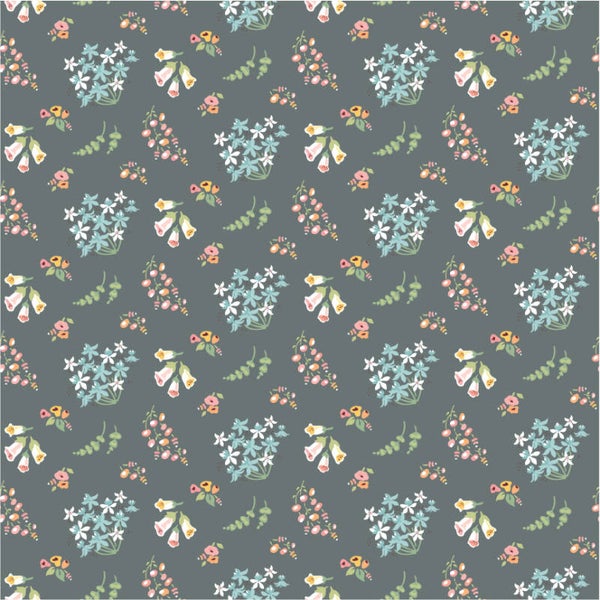 HOLLYHOCK LANE, BLOOM - Gray