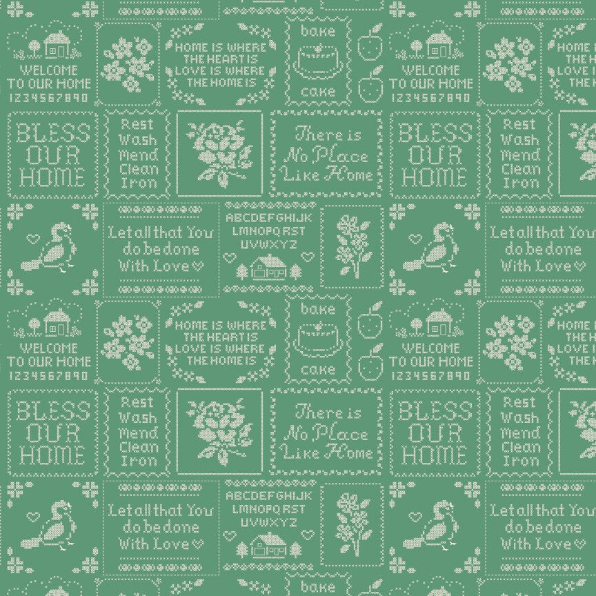 HOME SWEET HOME, Cross Stitch - Green