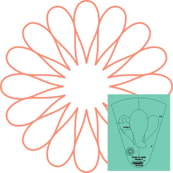 Westalee - Circles on Quilts WREATH #9 TEMPLATE, High Shank