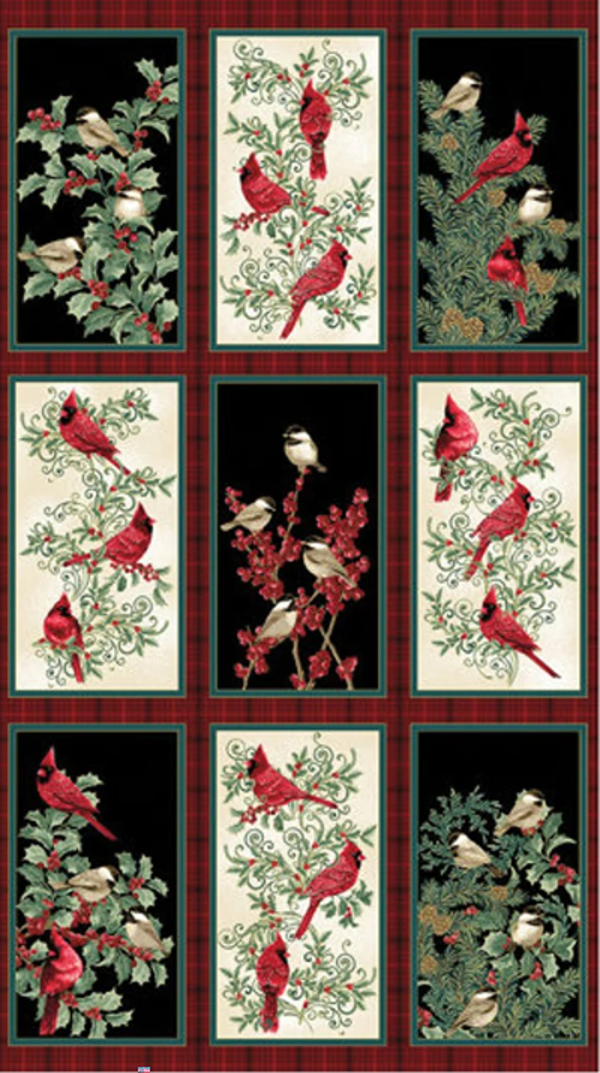 Winter Elegance Cardinal - Panel (Kerst)