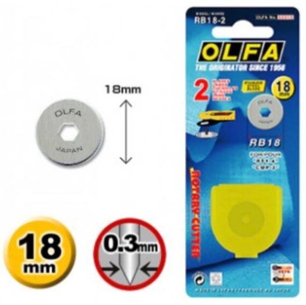OLFA 18mm reservemessen (2 Pack), RB18-2