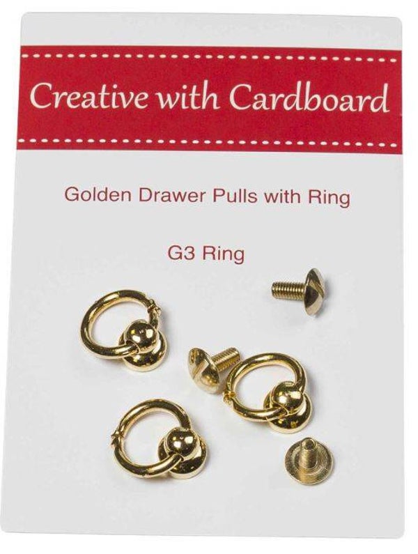 Knop ringetjes G3 goudkleurig 3 stuks - Rinske Stevens Design