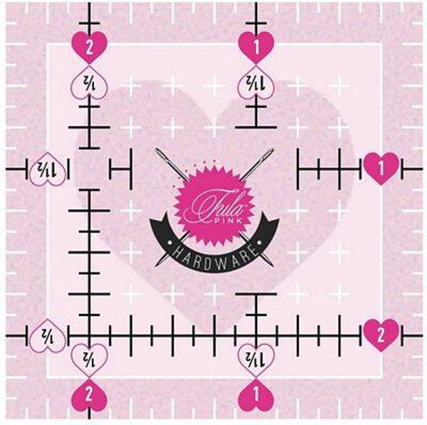 2,5 X 2,5 inch Non Slip Heart Ruler, TULA PINK