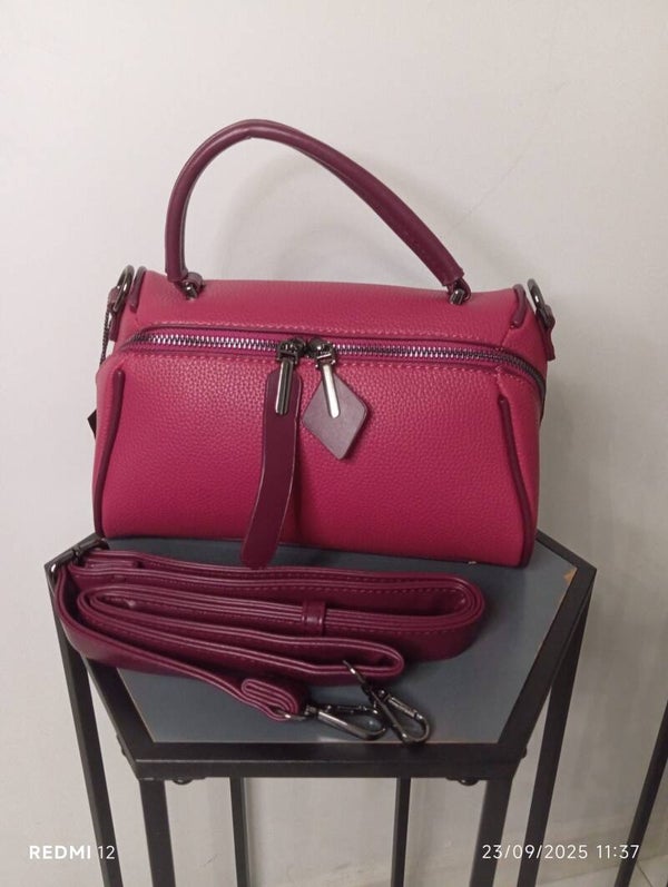 Aurora – Borsetta in Ecopelle con Doppio Cursore e Tracollina Regolabile – Design Italiano