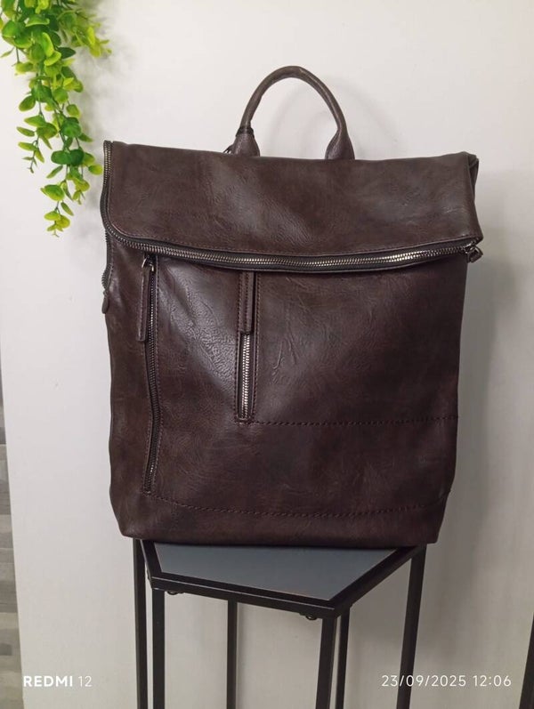 Andrea – Zaino Unisex in Ecopelle con Pattina e Cerniere Laterali – Design Italiano