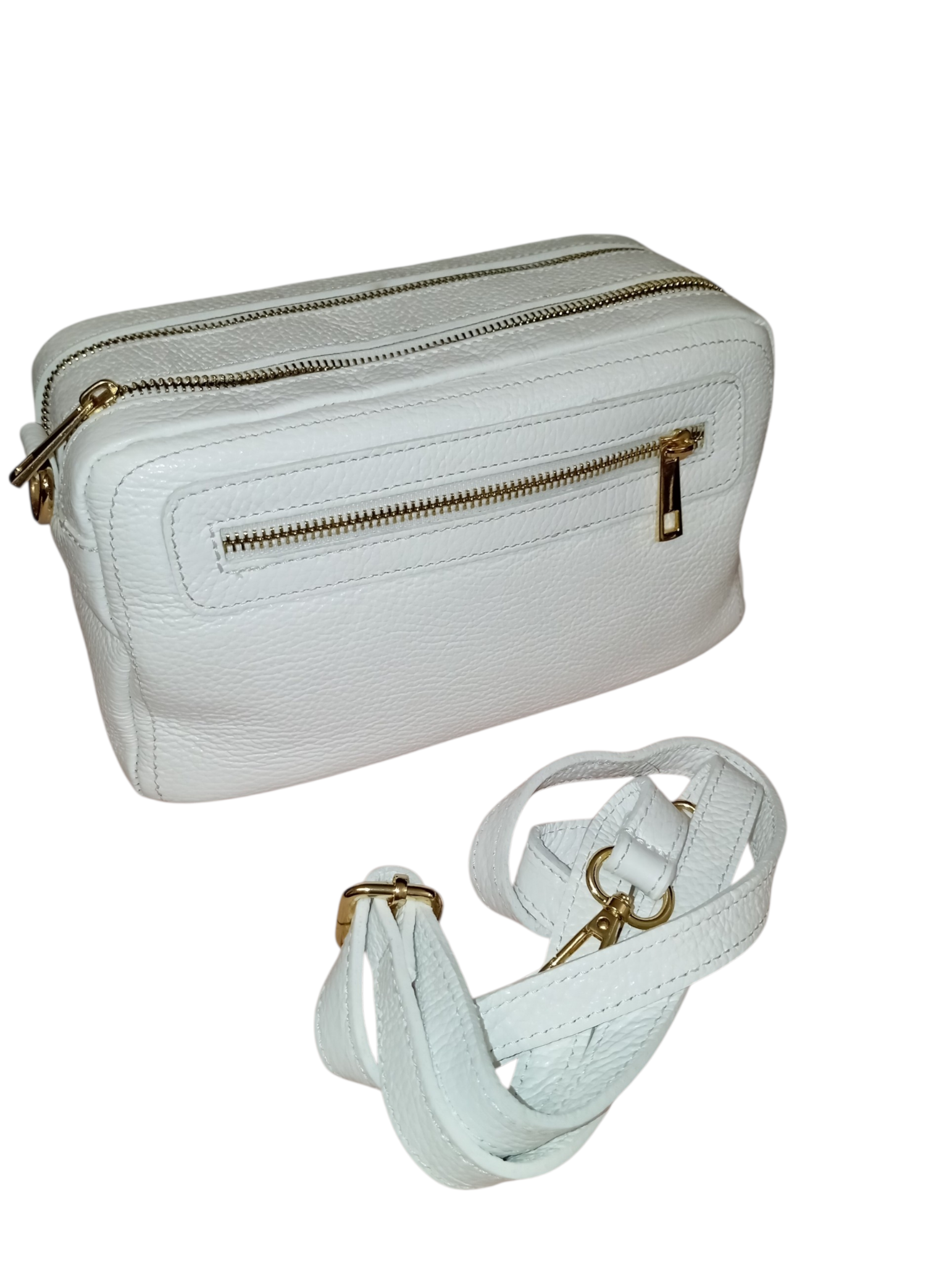 Le Double Zipper – borsa doppia zip in vera pelle made in Italy
