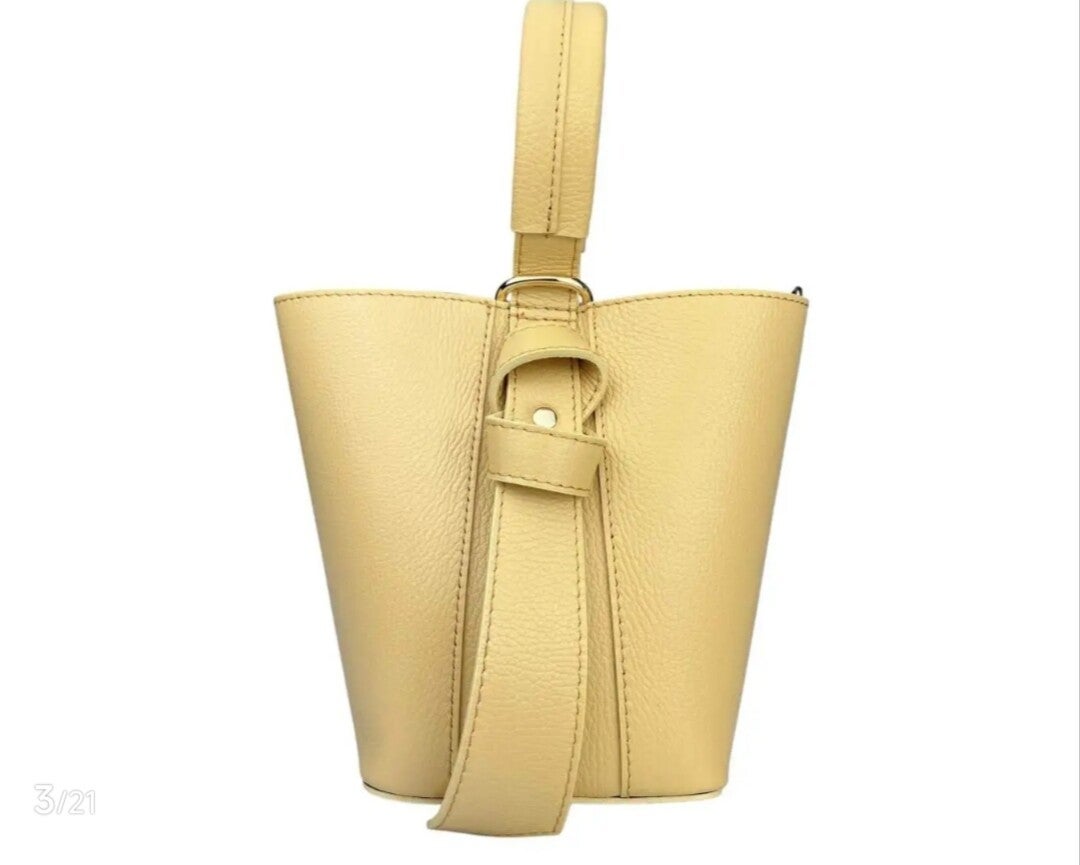 I Fiocchetti” in pelle made in Italy – secchiello con fiocco elegante