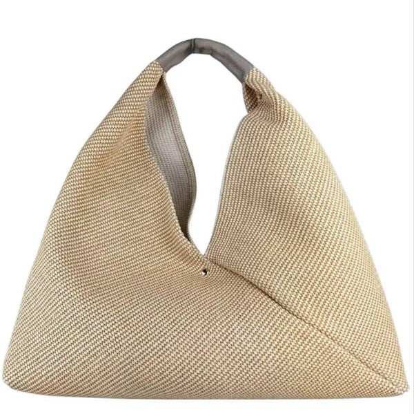 Borsa Asia Triangolo in Rafia e Vera Pelle Made in Italy