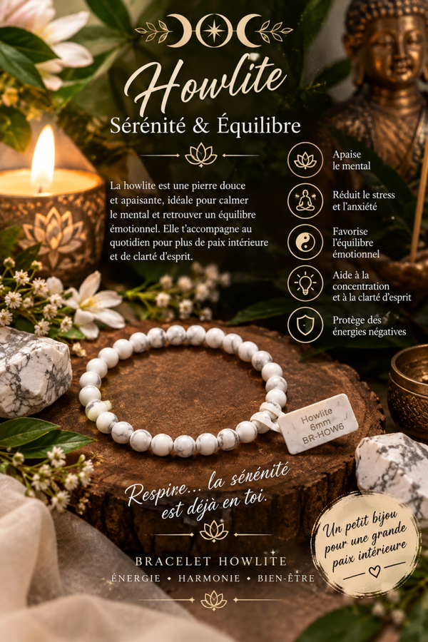 Bracelet howlite 6mm