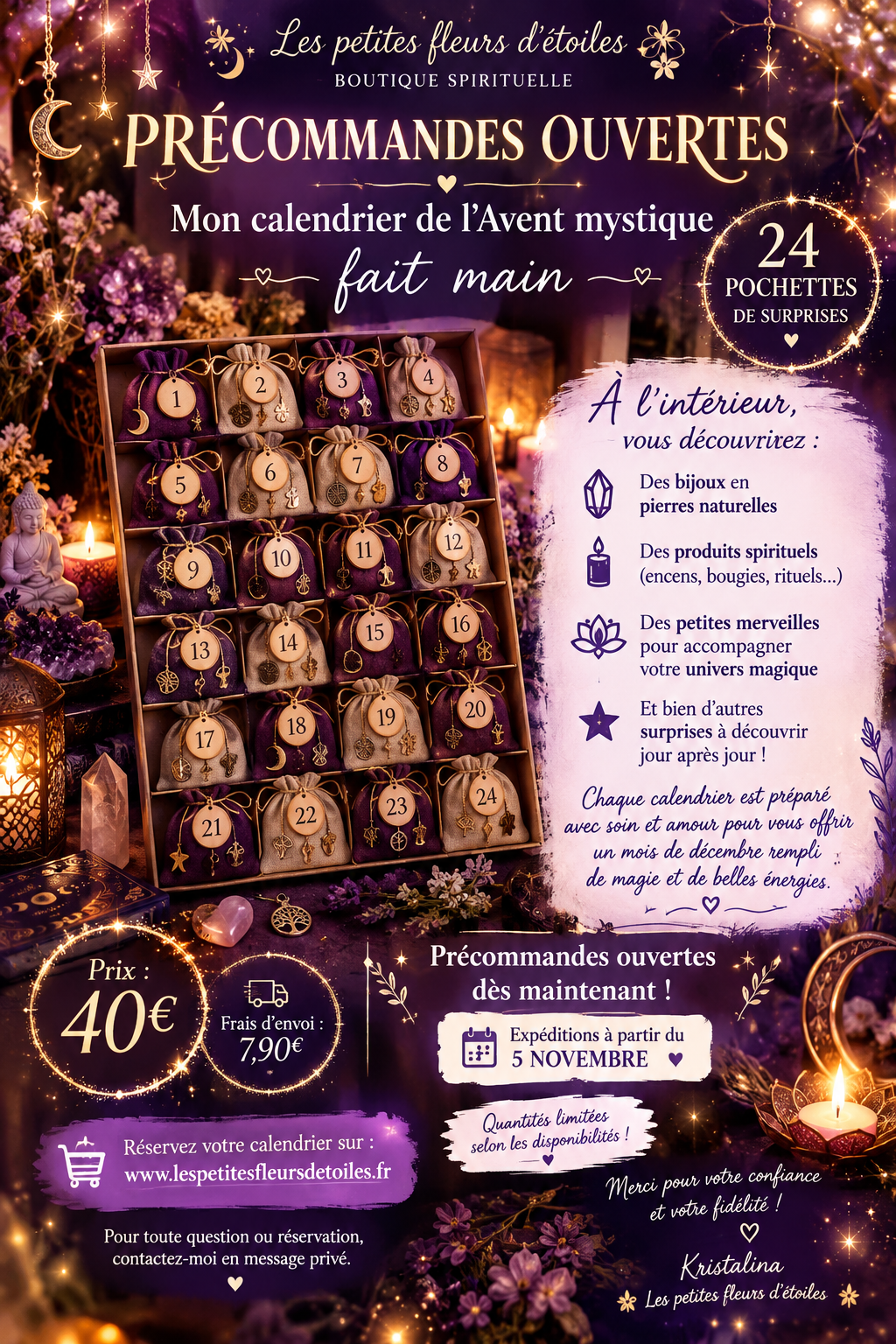 Calendrier de l'avent 24 pochettes