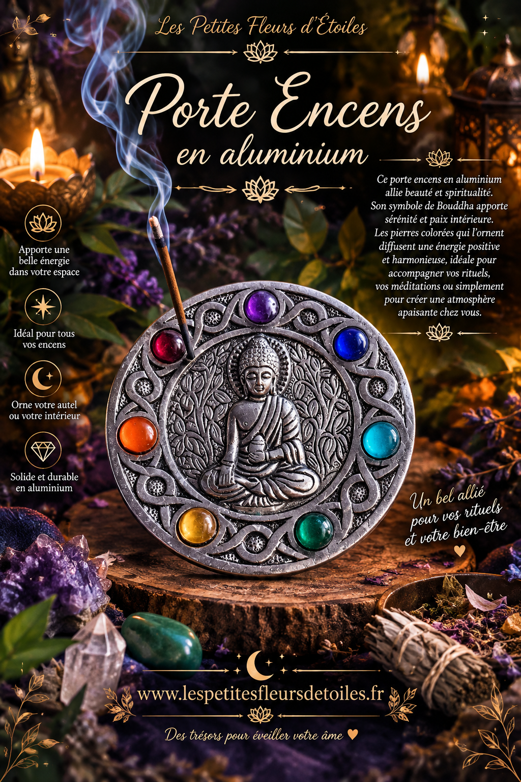Porte encens aluminium
