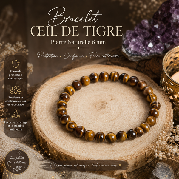 Bracelet oeil de tigre 6mm