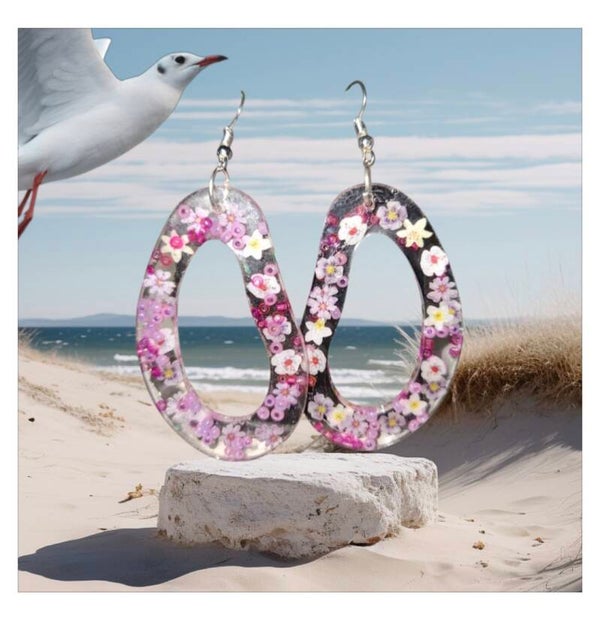 Boucles d'oreilles jardin de fleurs.