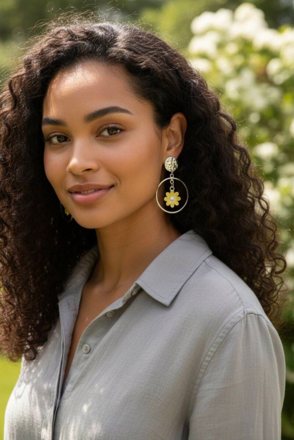 Boucles d'oreilles " marguerite  ".