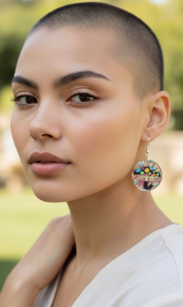 Boucles d'Oreilles en Résine Pailletées Colorées