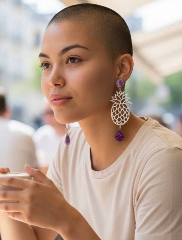 Boucles d'oreilles Ananas.