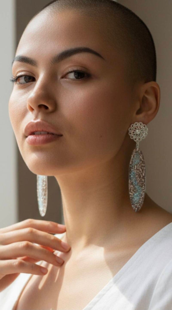 Boucles d'oreilles pailleté étincelantes.