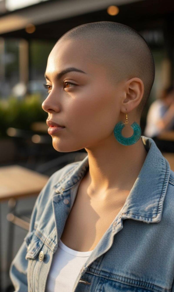 Boucles d'oreilles créoles éclatantes en Résine