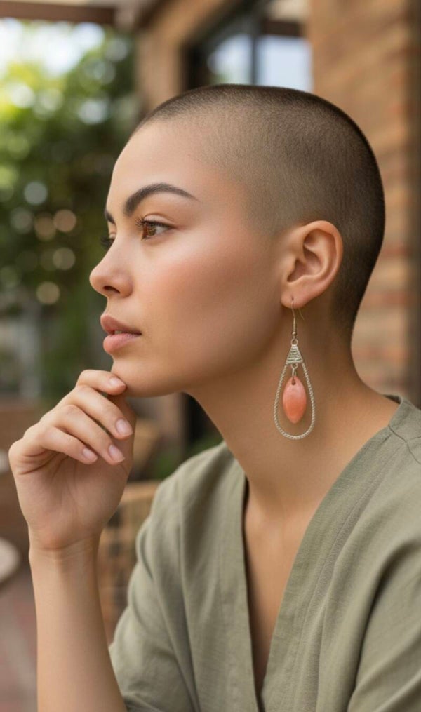 Boucles d'oreilles  gouttes  nacrées.