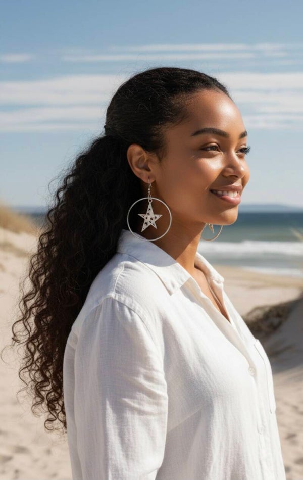 Boucles d'oreilles étoilée.