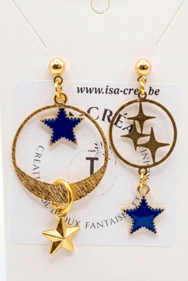 Boucles d' oreilles " star bleue "