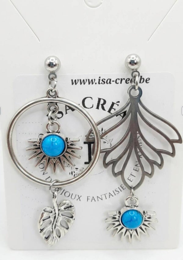 Boucles d' oreilles " Turquoisine "