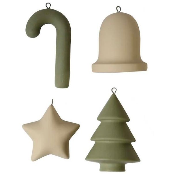 Keramische Kersthangers - set van 4