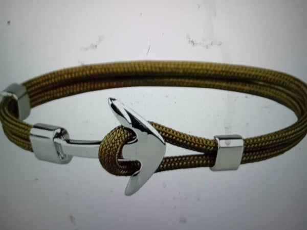 unisex silver and rope wist band