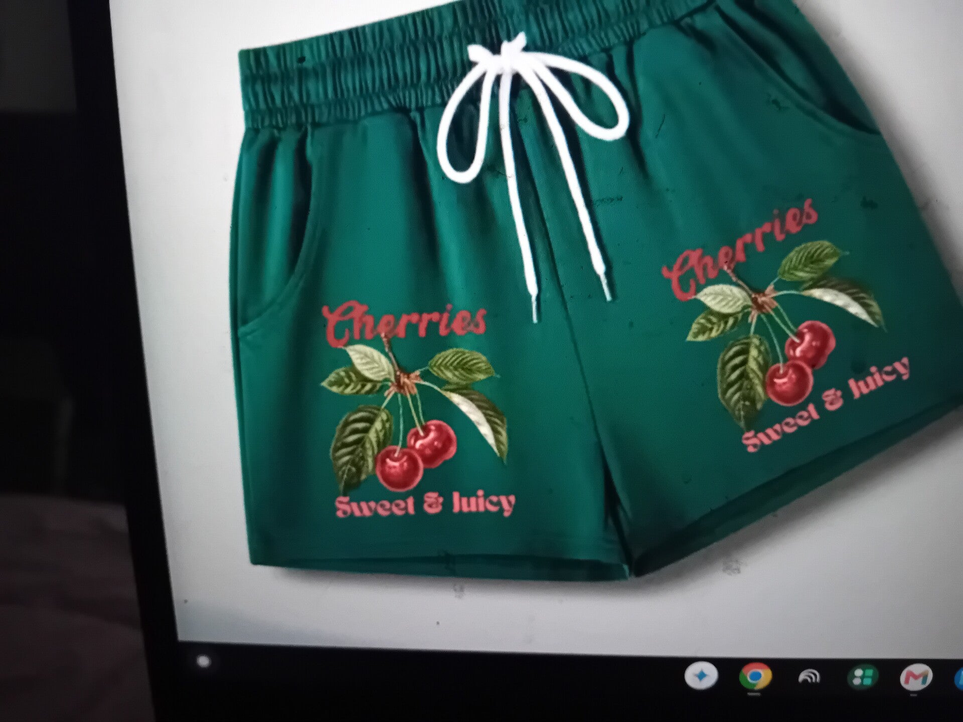 Cherry design womens shorts