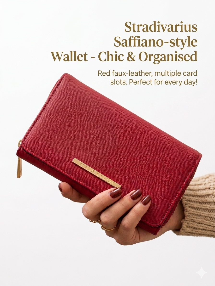 Stradivarius Portemonnee Diep rood, pré-loved