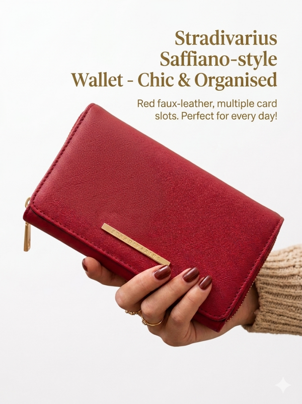 Stradivarius Portemonnee Diep rood, pré-loved