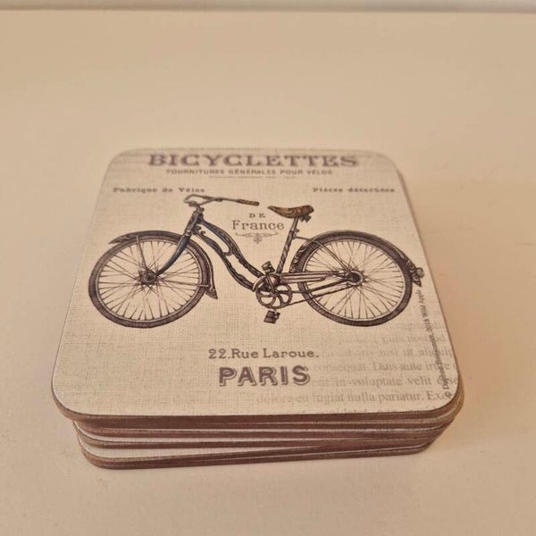 Vintage Onderzetters Bicyclettes Paris