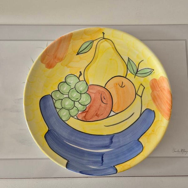 Vintage Fruitschaal Handbeschilderd