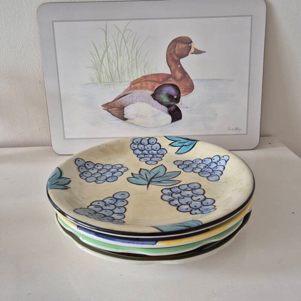 Vintage Fruitschalen Set Handbeschilderd