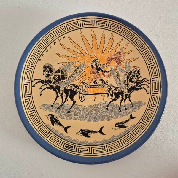 Vintage Grieks Wandbord – Apollo in de Zonnewagen
