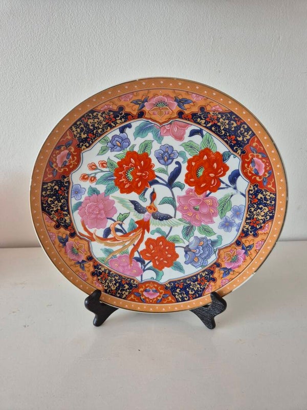 Vintage Japans Imari-Stijl Sierbord met Fenix en Pioenrozen – Marugo Japan