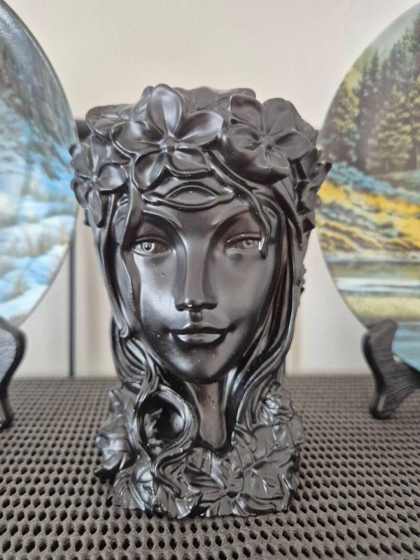 Vintage Zwart hoofdpot/bloempot