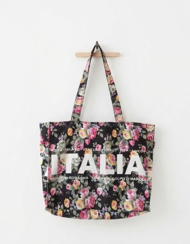 Gebloemde Canvas shopper Brigitta Handbags