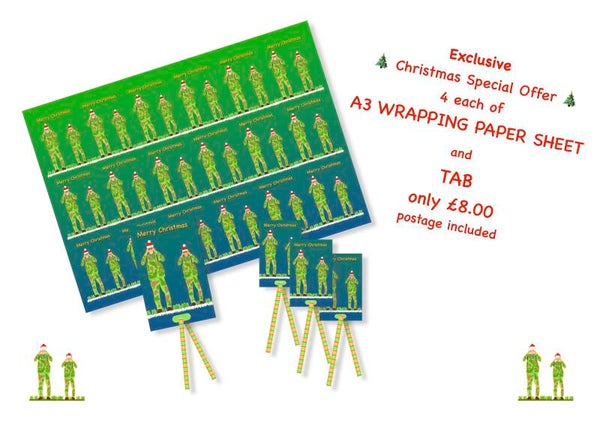 CHRISTMAS WRAPPING PAPER AND TABS
