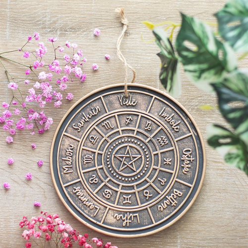The Wheel of the Year Hanging Terracotta Plaque (Bronze)
