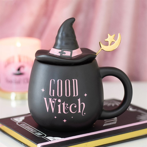 'Good Witch' Mug, Lid and Spoon Set