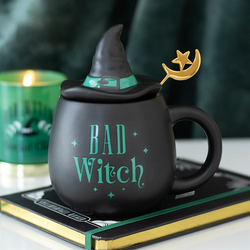 'Bad Witch' Mug, Lid and Spoon Set