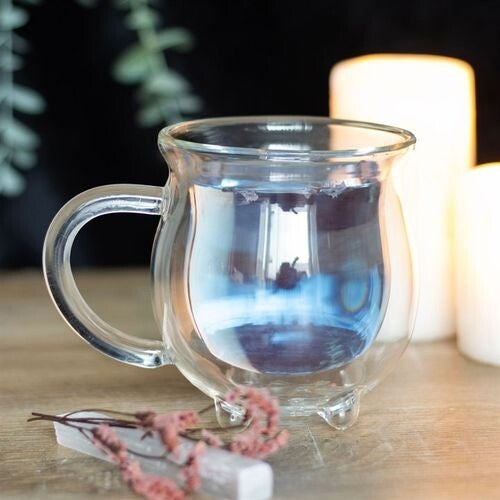 Witches' Cauldron Mug - Clear Double Walled Glass