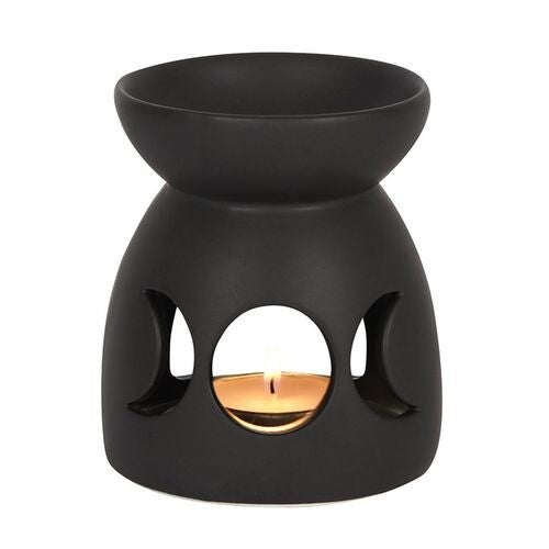 Black Triple Goddess Moon Cut Out Oil Burner