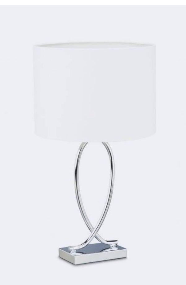 Elegante Zilveren Nachtlamp met Lampenkap